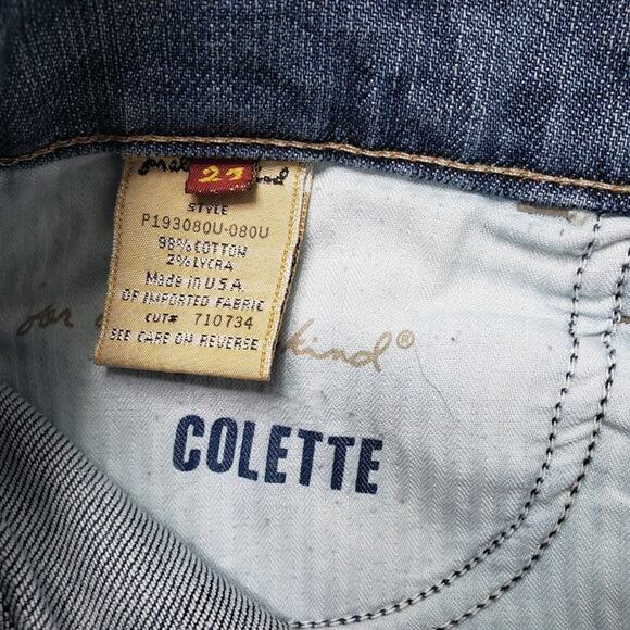 7FAMK Colette Medium Wash Embroidered Jeans Size 27 30 x 30 - Picture 5 of 6